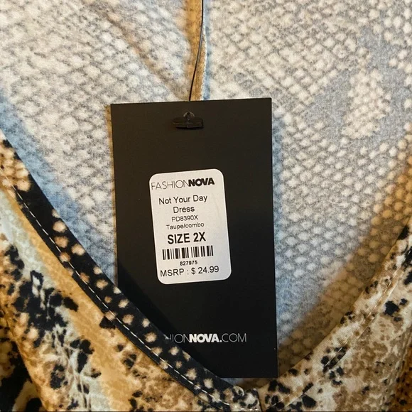 NWT Fashion Nova Curve “Not Your Day Dress” 2X - Picture 4 of 4